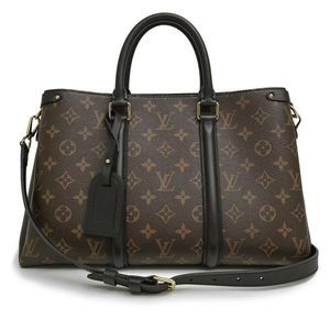 Louis Vuitton Saffron NV MM 2 Way Handbag Monogram Leather Brown